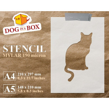 Cat stencil n.4 - Reusable cat stencil for wood signs, wall decor and fabric