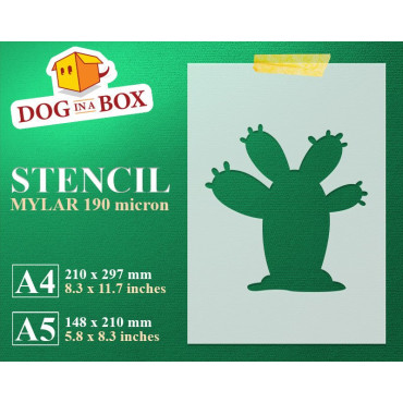 Cactus stencil n.5 - Reusable desert plant stencil for wood signs, wall decor and fabric