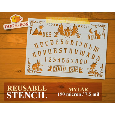 OUIJA stencil n.3 - Make your own Ouija table with this reusable stencil. Spirit board stencil