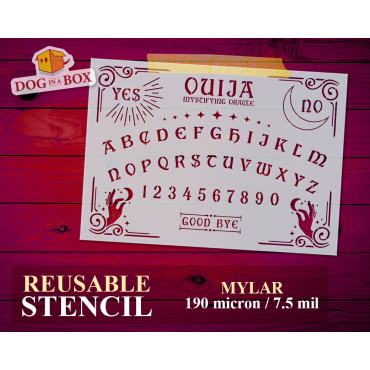 OUIJA stencil n.2 - Make your own Ouija table with this reusable stencil. Spirit board stencil