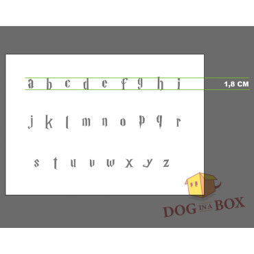 Harry Potter alphabet stencil - Lowercase letters stencil