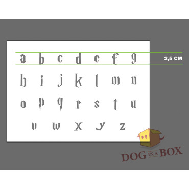 Harry Potter alphabet stencil - Lowercase letters stencil