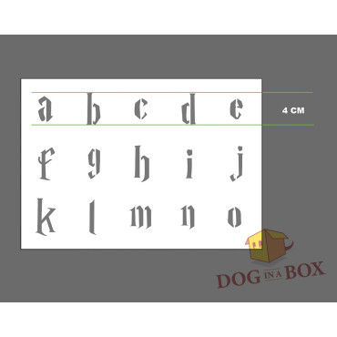 Harry Potter Alphabet Schablone – Kleinbuchstaben Schablone