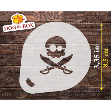 Pirate stencils n.2 (set of 3) Cappuccino and Coffee cocoa powder decor stencil - Face Painting stencils