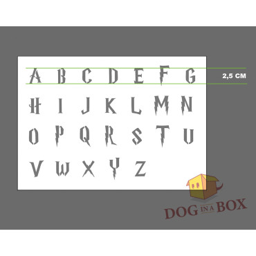 Harry Potter alphabet stencil - Upper cases letters stencil