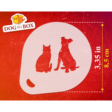 Stencil di cani e gatti n.1 (set di 3) - Stencil per decorazioni in cacao in polvere per cappuccino e caffè o per faceprinting