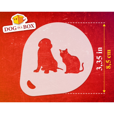 Cats & Dogs stencils n.1 (set of 3) Cappuccino and Coffee cocoa powder decor stencil - Face Painting