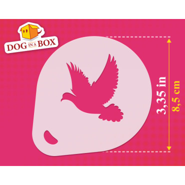 Pochoir de pigeons n.1 (lot de 3) Pochoir de décoration en poudre de cacao Cappuccino et café - pochoirs de peinture de visage