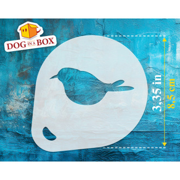 Pochoir d'oiseaux n.5 (lot de 3) Pochoir de décoration en poudre de cacao Cappuccino et café - pochoirs de peinture de visage