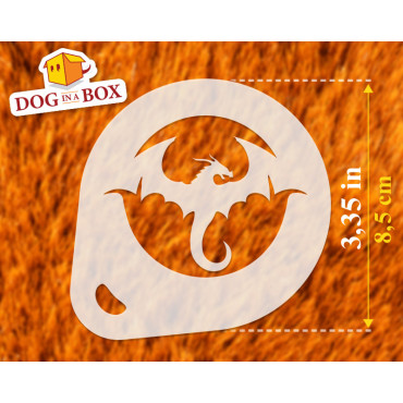 Pochoirs de dragon n.2 (lot de 3) pochoir de décoration de poudre de cacao Cappuccino et café - pochoirs de peinture de visage