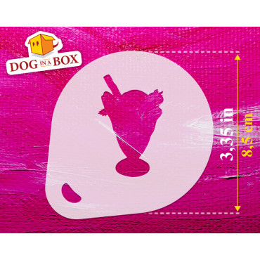 Stencil di gelati n.1 (set di 3) - Stencil per decorare cappuccini, pareti, vestiti o dipinti
