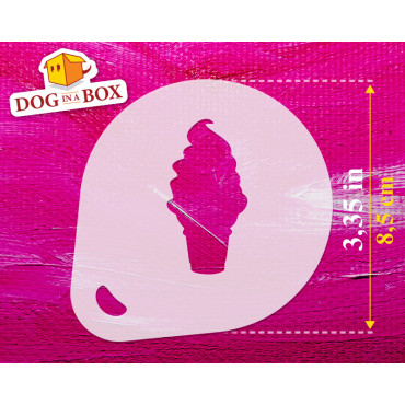Stencil di gelati n.1 (set di 3) - Stencil per decorare cappuccini, pareti, vestiti o dipinti
