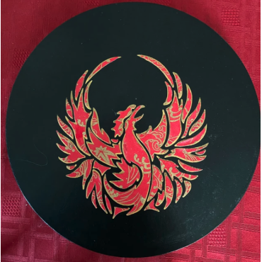 Stencil Fenice n.3 - Stencil riutilizzabile di un uccello di fuoco per insegne in legno, decorazioni murali o tessuti.