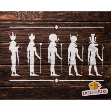 Hieroglyphs stencil n.4 - Reusable Egyptian Gods stencil, seamless geometric pattern for walls and fabrics