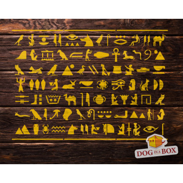 Hieroglyphs stencil n.5 - Reusable egyptian stencil, seamless geometric pattern for walls and fabrics