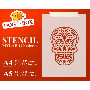 Sugar Skull stencil n.1 -...