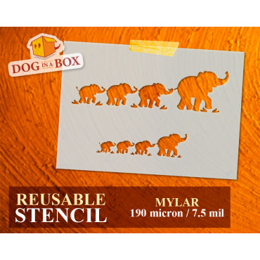 Elephants stencil n.2 -...