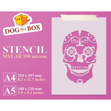 Sugar Skull stencil n.2 - Dia de los Muertos stencil for wood signs, walls and party decor.