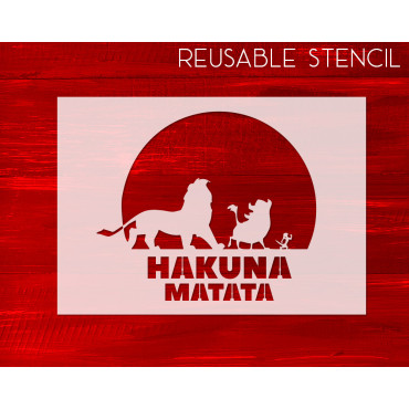 Hakuna Matata Lion King stencil n.1 - Disney Cartoon and movie stencil for painting