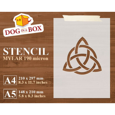 Triquetra stencil - Celtic stencil to paint on walls, wood and fabrics. Reusable DIY stencil for wood signs.