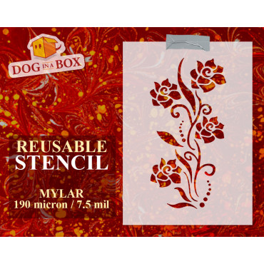 Flowers stencil n.8 - Reusable floral stencil for cake, wedding cakes, wall decors and wood signs