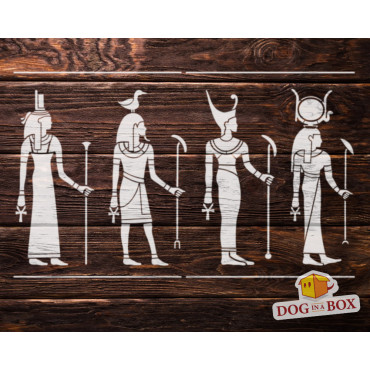 Hieroglyphs stencil n.6 - Reusable Egyptian Gods stencil, seamless geometric pattern for walls and fabrics
