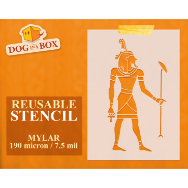 Egyptian Gods stencil: Shu - Reusable hieroglyphs stencil, for walls and fabrics