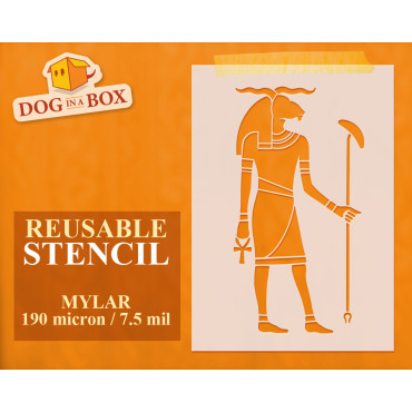 Egyptian Gods stencil: Khnum - Reusable hieroglyphs stencil, for walls and fabrics