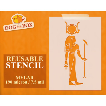 Egyptian Gods stencil: Hator - Reusable hieroglyphs stencil, for walls and fabrics
