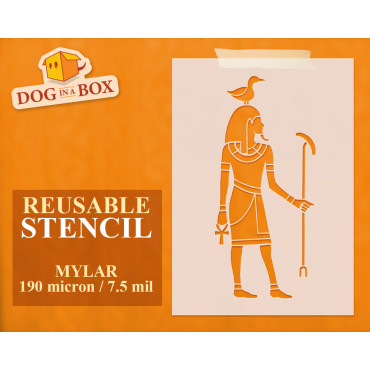 Egyptian Gods stencil: Geb - Reusable hieroglyphs stencil, for walls and fabrics