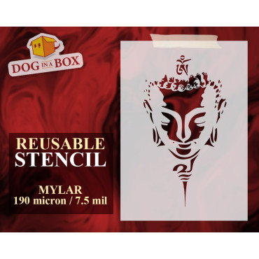 Buddha stencil n.2 - Spiritual stencil. Buddhist stencil for decoration