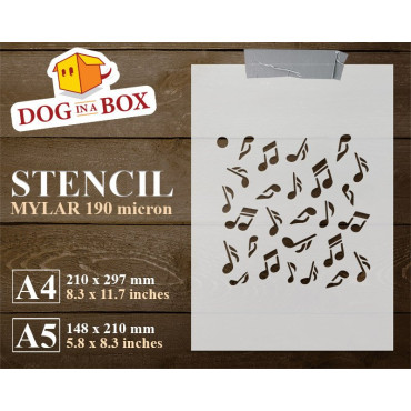 Music notes n.2 - Reusable music stencil for wall decoration, wall painting, wood signs and house decor