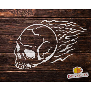 Fire skull stencil n.2 - Reusable bikers stencil for wood, walls, fabrics and party decor