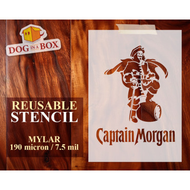 Stencil logo Capitan Morgan...