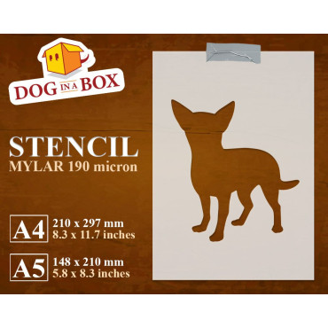 Dog stencil n.14 - Reusable chihuahua stencil for wood signs, wall decor and fabric
