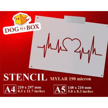 Love electrocardiogram stencil - Reusable wedding stencil for wood sings, invitations, wedding cake decor or wall painting