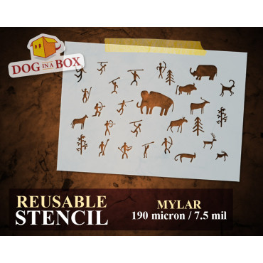 Ancient Cave Art stencil n.5 - Reusable prehistoric graffiti stencil