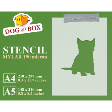 Cat stencil n.2 - Reusable kitty stencil for wood signs, wall decor and fabric