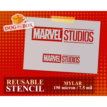 Stencil logo Marvel Studios...