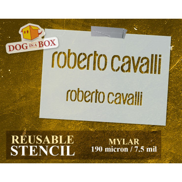 Roberto Cavalli logo Schablone Nr. 1 – Modemarken logo schablone zum Malen auf Wänden, Stoffen und Kunststoff