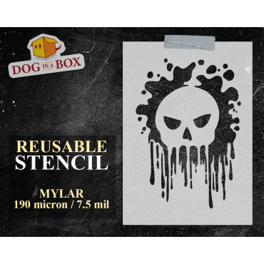 Skull stencil n.6 - Graffiti skull stencil for wall decor, wood signs and fabrics.
