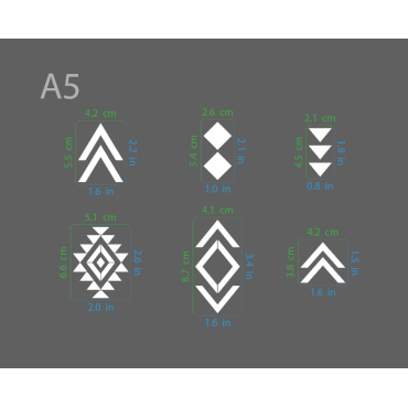 Pochoir des Américain de naissance N.12 - Pochoir de motif indien réutilisable