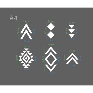 Pochoir des Américain de naissance N.12 - Pochoir de motif indien réutilisable