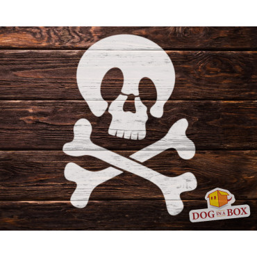 Skull and Bones stencil n.5 - Pirate stencil to paint on walls, wood and fabrics. Reusable DIY stencil for wood signs.