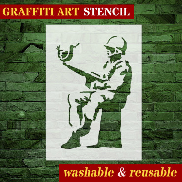 Peace stencil n.2 - Street Art stencil for painting. Riot graffiti stencil.