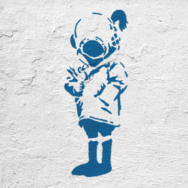 Scuba Girl stencil n.1 - Street Art stencil for painting. Graffiti stencil.