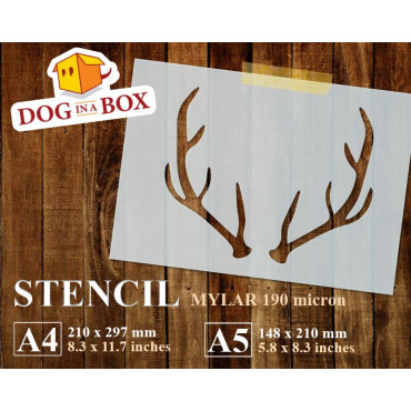 Deer antlers stencil n.1 - Reusable hunting stencil for wood signs, wall decor and fabric