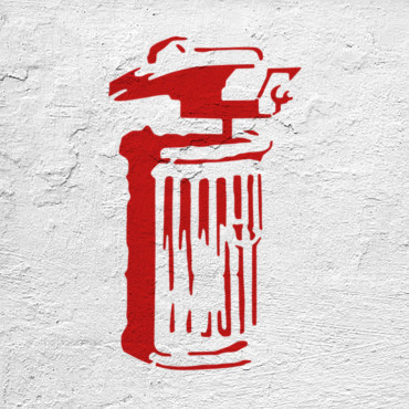 Security camera stencil - Street Art stencil for painting. Surveillance graffiti stencil.