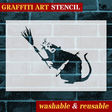 Pochoir Rat n.27 - Street Art Pochoir pour la peinture. Pochoir de graffiti.
