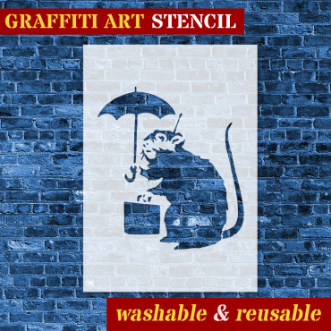 Pochoir Rat n.26 - Street Art Pochoir pour la peinture. Pochoir de graffiti.